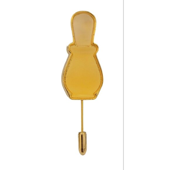 Decleor Gold Tone Lucite Parfum Bottle Stick Pin, Signed K433 - Picture 1 of 7